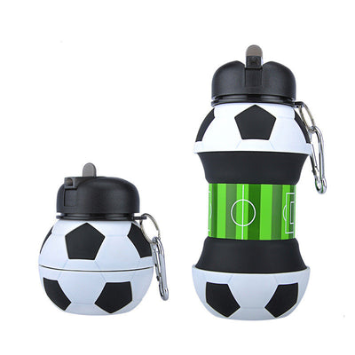Botella de Agua Deportiva de Silicona Plegable con Popote para Fútbol - Image 10