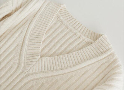 Suéter Suelto Acolchado Cuello V para Mujer - Image 12