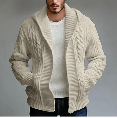 Cardigan Tejido Trenzado para Hombre - Estilo Europeo y Americano - Image 13
