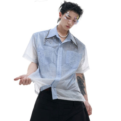 Camisa Corta Degradado Azul y Blanco - Image 2