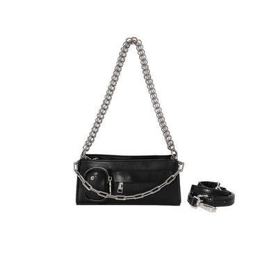 Bolso Bandolera Cuadrado con Cadena - Estilo Minimalista Axila - Image 3