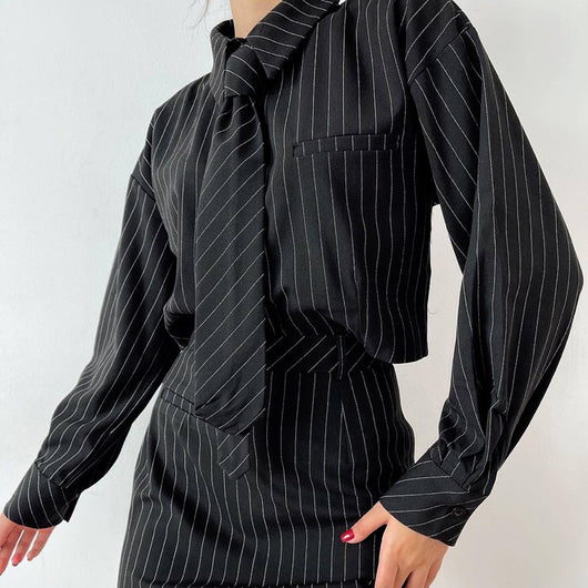 Conjunto de Falda y Blusa a Rayas - Outfit Completo Dos Piezas - Image 10