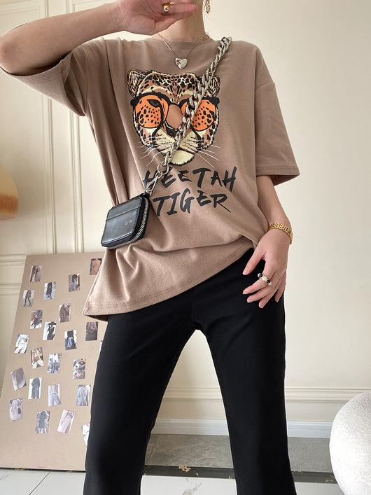 Camiseta de Algodón Peinado con Hombro Caído - Image 11
