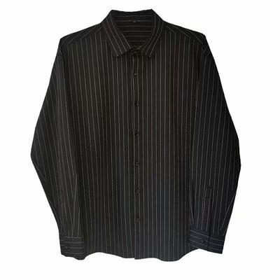 Camisa Casual de Rayas para Hombre Manga Larga Blanca - Image 6
