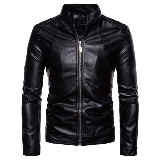 Chaqueta de Cuero PU para Motociclista con Cuello Sólido - Talla Grande - Image 9