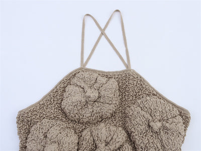 Top Escote Ancho con Diseño Floral 3D y Textura Esponjosa para Mujer - Image 13