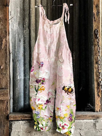 Jumpsuit Retro de Pierna Ancha para Mujer con Estampado Dulce - Image 7
