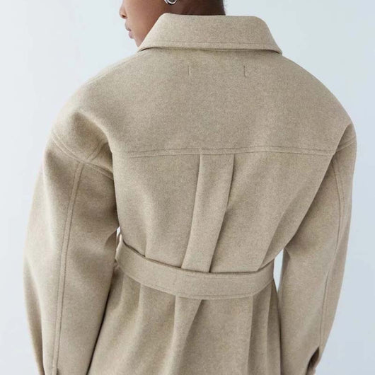 Chaqueta Tipo Camisa Cinturada para Mujer - Abrigo Ligero Otoño Invierno - Image 12