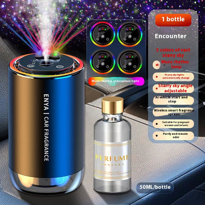 50ml clear glass bottle of car perfume supplement with a gold cap, intended for refilling car aromatherapy machines. - Image 9