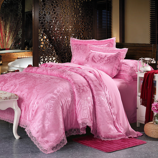 Juego de Cama 4 Piezas Algodón Puro con Diseño Jacquard Satinado Europeo - Image 5