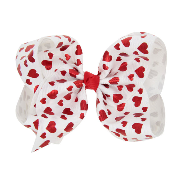 Pinza para el Cabello con Lazo Grande de 8 Pulgadas y Corazón de Bronce para Niñas
