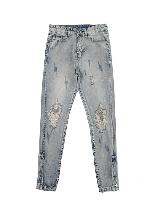 Jeans Rectos con Rotos y Cintura Ajustada - Image 2
