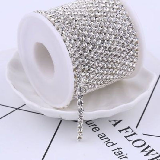Cadena de Diamantes de Pedrería para Joyería de Disfraz DIY
