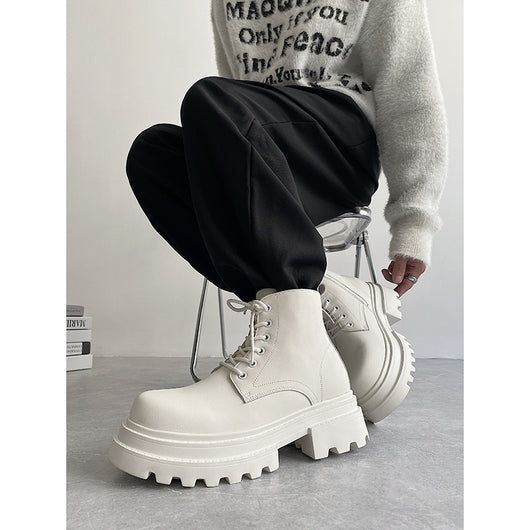 Botas Martin de Cuero para Otoño e Invierno - Zapatos Altos Forrados en Felpa para Hombre - Image 12