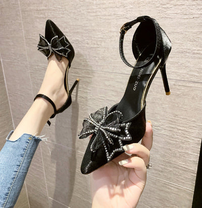 Zapatos de Cristal Banquete Princesa Negro Profesional - Image 10