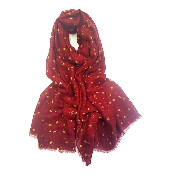 Pañoleta de Seda Estampada con Flores - Chal Tejido para Mujer