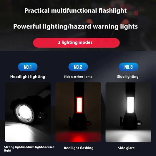 Linterna LED Recargable Multifunción con Martillo de Emergencia y Cortador de Vidrio - Image 4