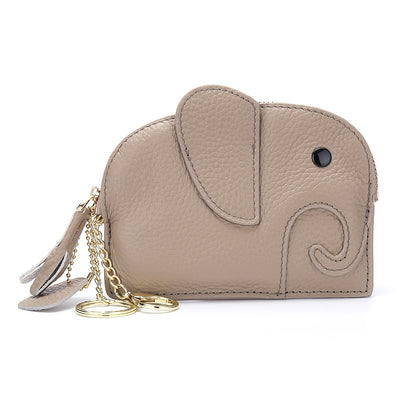 Monedero de Cuero Genuino Elefante Lindo - Cartera Mini Creativa - Image 4