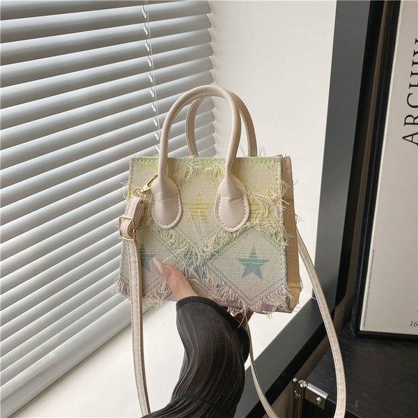Bolso Bandolera Denim a Cuadros Minimalista de Una Sola Correa para Mujer - Image 4