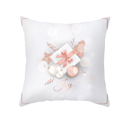 Funda de Cojín Terciopelo Melocotón con Diseño de Copos de Nieve - Image 8