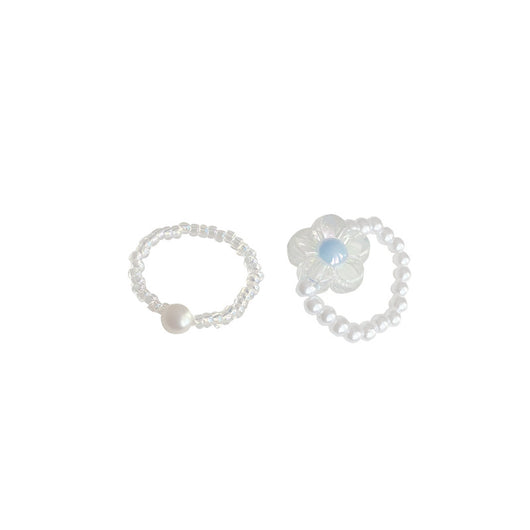 Anillo Elástico de Perla Hada con Cuerda Ajustable - Set de 2 Piezas - Image 2