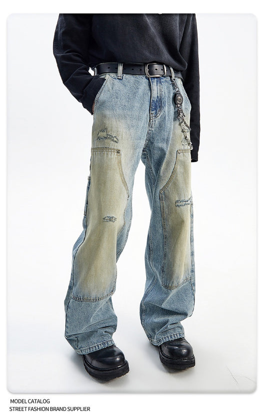 Jeans Rectos Vintage Desteñidos Estilo Americano - Image 18