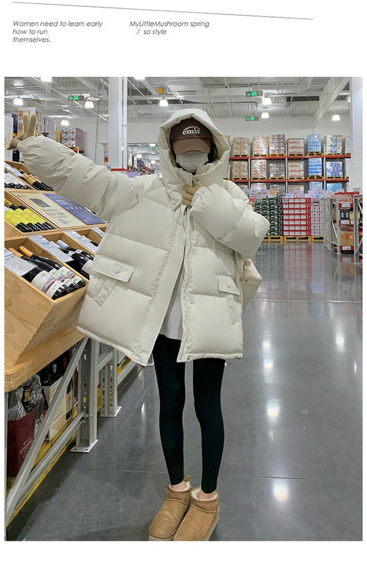 Chaqueta Corta de Plumón Blanco para Mujer - Abrigo Elegante de Invierno - Image 28