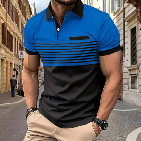 Camisa Casual a Rayas con Bolsillo en el Pecho para Hombre - Image 10