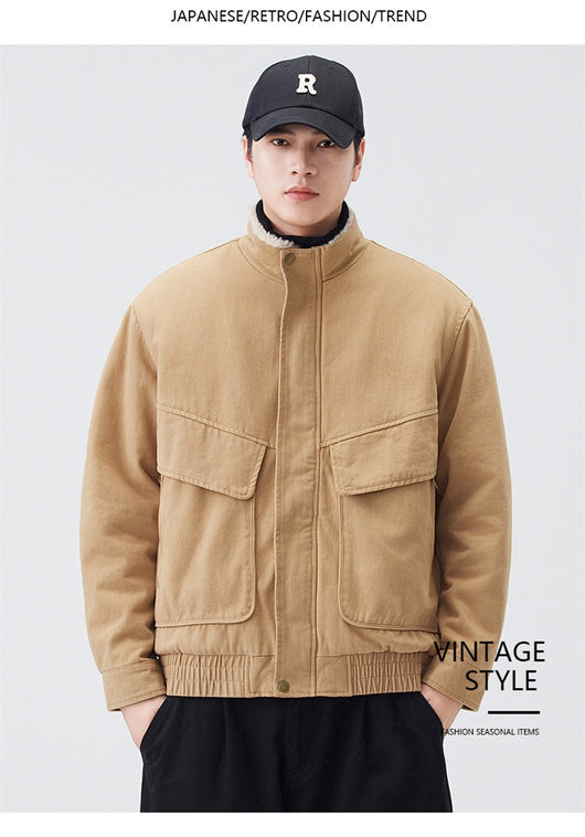 Chaqueta de Cuello Alto Pesada en Algodón Retro - Image 23