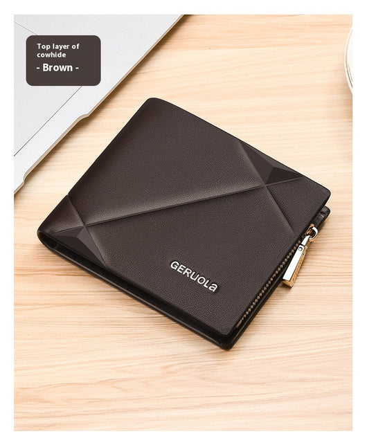 Billetera Corta de Cuero para Hombre con Cierre de Cremallera - Image 21