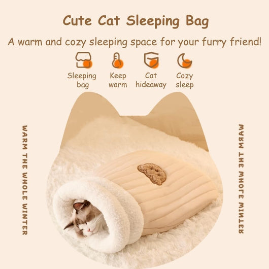Saco Cálido para Gatos - Cama Cueva Acogedora de Felpa para Invierno - Image 12
