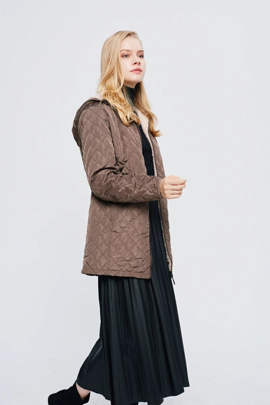 Chaqueta Puffer Acolchada Talla Grande con Forro Polar y Lana de Cordero - Image 32