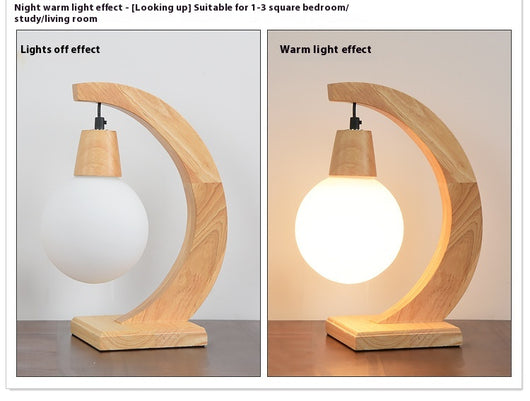 Lámpara de Mesa LED Nórdica en Madera Natural - Image 8