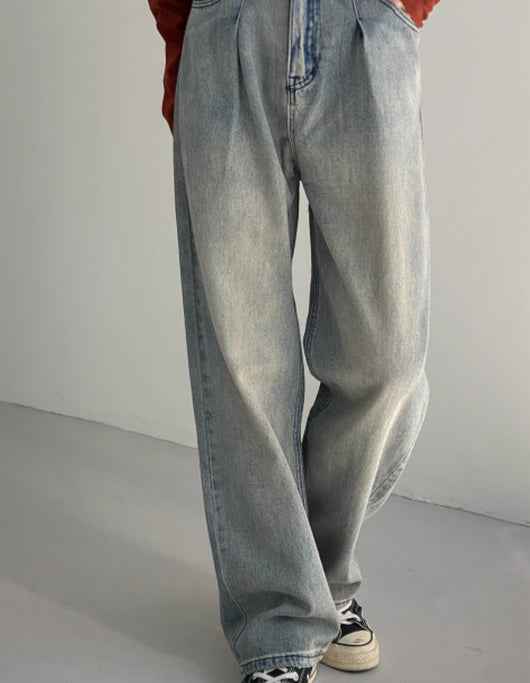 Pantalones Vaqueros Azules Desgastados Estilo Vintage para Hombre - Image 4