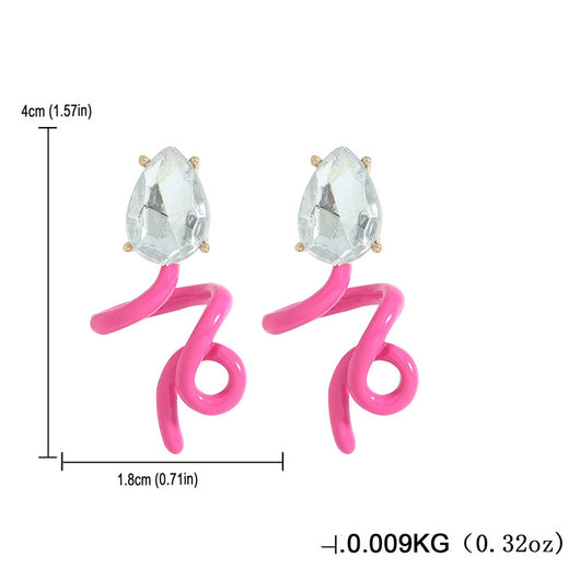 Aretes de Aleación con Diamantes Irregulares Torcidos - Image 6