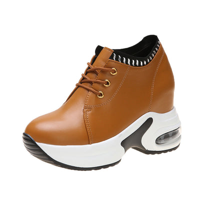 Tenis Deportivos para Mujer con Suela Gruesa y Cuero Fino Elevador - Image 12