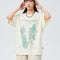 Blusa Suelta Cuello Redondo Manga Corta con Efecto Desenfoque