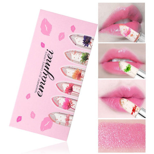 Bálsamo Labial Termocrómico Gelatina Floral - Brillo Hidratante Cambia de Color