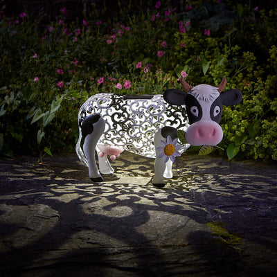 Luz Solar Decorativa Vaca Margarita - Adorno Resina para Jardín - Image 4