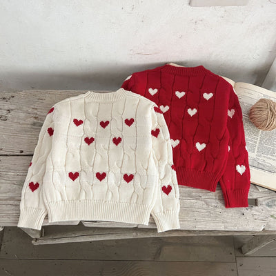 Suéter Infantil de Algodón Niño y Niña Cuello Redondo Rojo - Image 20