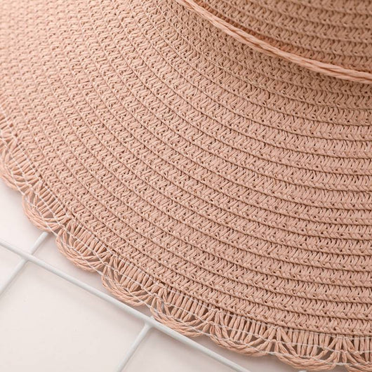 Sombrero de Paja Plegable con Encaje y Mariposas para Verano - Image 14