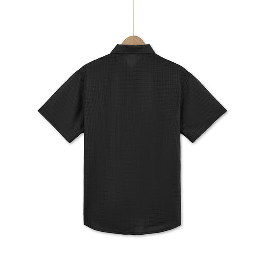 Camisa Suelta de Solapa Lisa para Hombre - Estilo Casual Festivo - Image 25