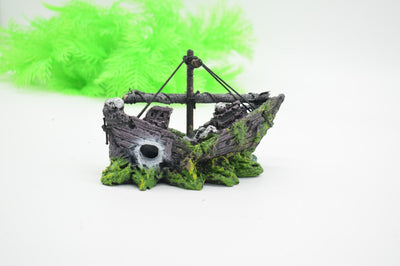 Decoración de Acuario Barco de Red - Paisaje en Miniatura para Peceras - Image 10