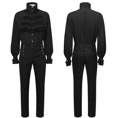 Camisa Gótica de Manga Larga con Cuello Alto y Volantes para Hombre - Image 6