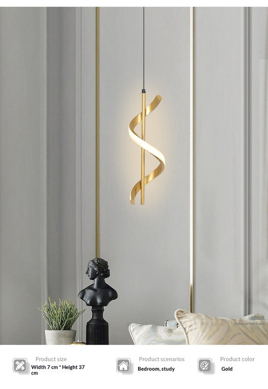 Lámpara Espiral Moderna para Comedor y Dormitorio - Image 15