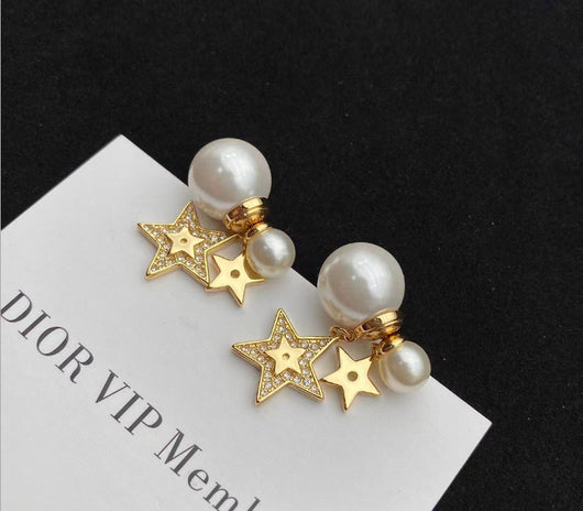Aretes de Perla Minimalista con Estrella - Elegancia y Personalidad - Image 4