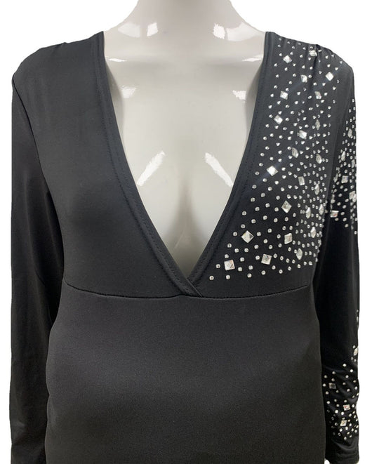 Vestido Premamá Elegante con Strass y Manga Larga - Image 12