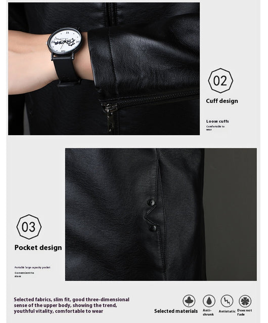 Chaqueta de Cuero PU para Hombre - Estilo Urbano Moderno - Image 13