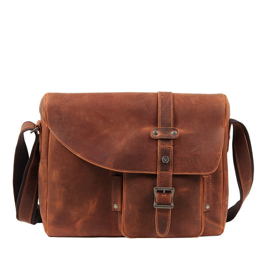 Bolso Mensajero de Cuero Retro para Hombre - Gran Capacidad - Image 4