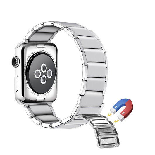 Reloj de Acero Inoxidable con Correa Magnética de Bambú - Image 3
